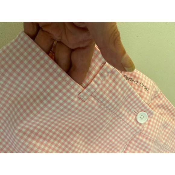 Talbots Pink Gingham Perfect Crop Pants Size 8 - Picture 5 of 10